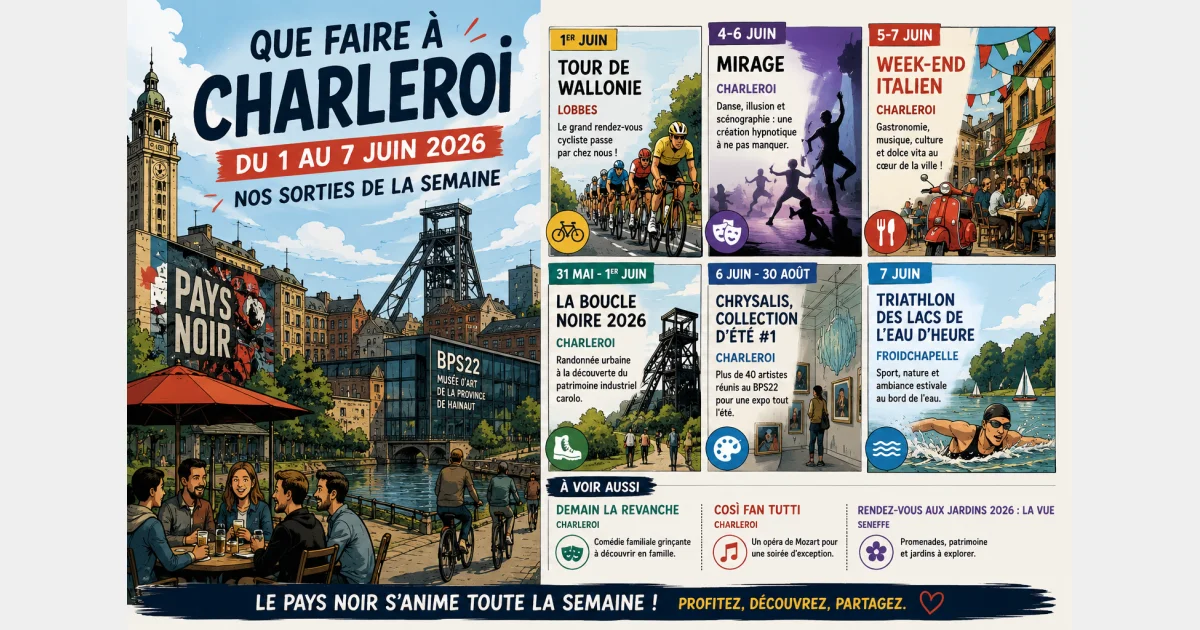 Du 1 au 7 juin à Charleroi : Week-end italien, Mirage et éclaircies au programme