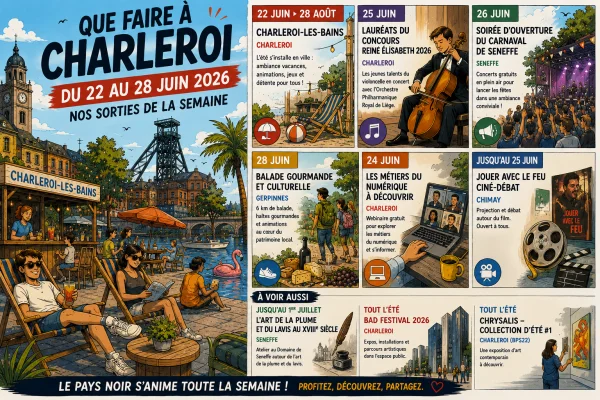 Que faire à Charleroi du 22 au 28 juin ? Canicule, Charleroi-les-Bains et concerts sous le soleil