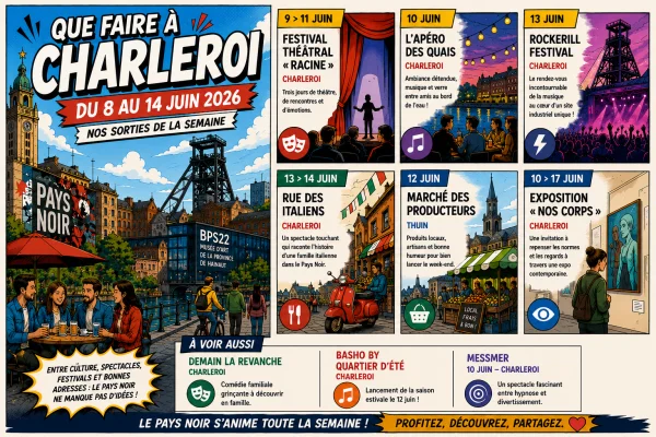 Que faire à Charleroi du 8 au 14 juin ? Rockerill, spectacles et sorties d’été