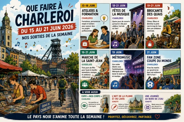 Sous le soleil du Pays Noir : que faire à Charleroi du 15 au 21 juin ? Fête de la Musique et Brocante des Quais