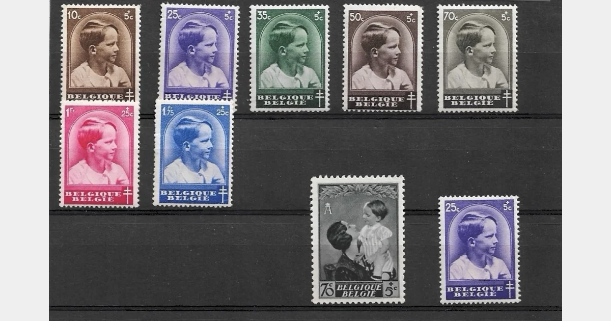Belgique – Beau lot timbres anciens (Astrid, Léopold III, Croix-Rouge, Aviation) – TB état