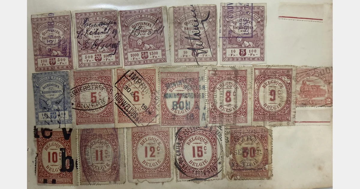 Belgique – lot de timbres fiscaux anciens (Affiches, Quittances, Crédit) – XIXe/XXe – oblitérés