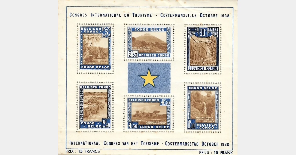 Congo Belge – Bloc (1938) Congrès International du Tourisme Costermansville – TB état