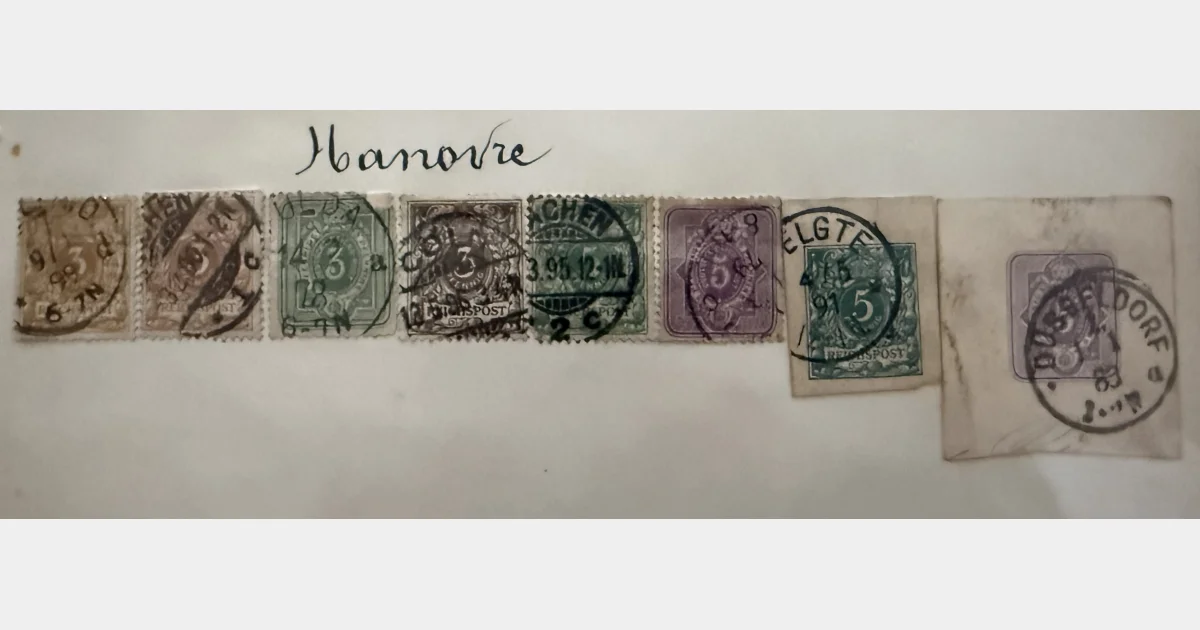 Hanovre (Hannover) – Lot de timbres anciens chiffres – États allemands – XIXe siècle