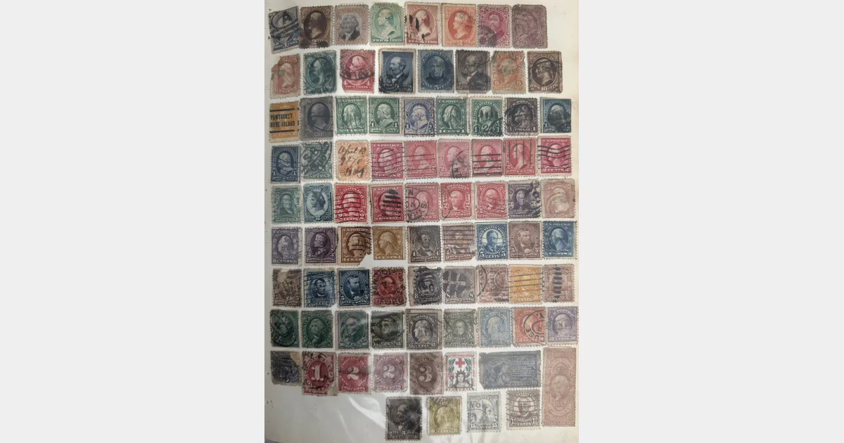 États-Unis – important lot de timbres anciens + entiers postaux