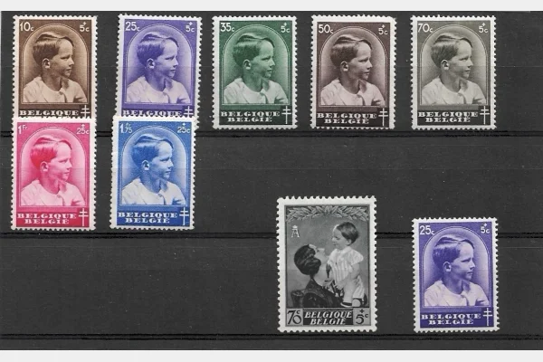 Belgique – Beau lot timbres anciens (Astrid, Léopold III, Croix-Rouge, Aviation) – TB état