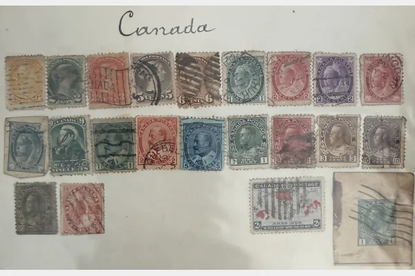 Canada – lot de timbres anciens Victoria, Edward VII, George V + Noël 1898