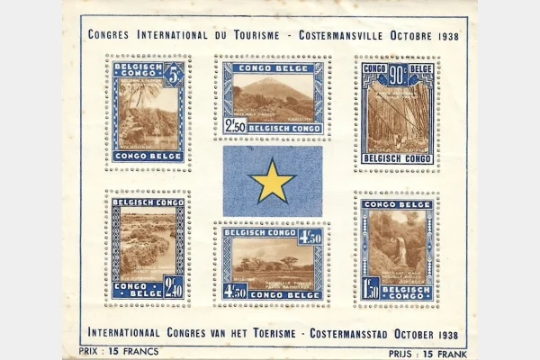 Congo Belge – Bloc (1938) Congrès International du Tourisme Costermansville – TB état