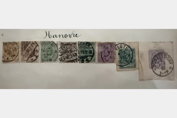 Hanovre (Hannover) – Lot de timbres anciens chiffres – États allemands – XIXe siècle
