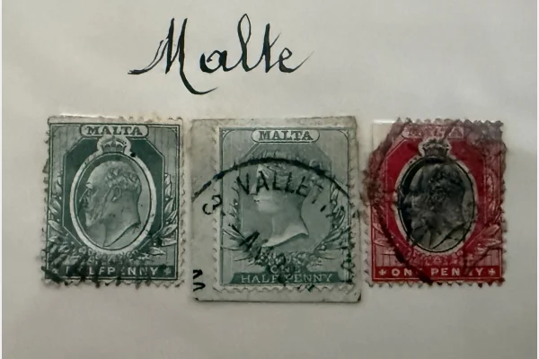 Malte – 3 timbres anciens Edward VII (½d & 1d) – oblitérés – début XXe