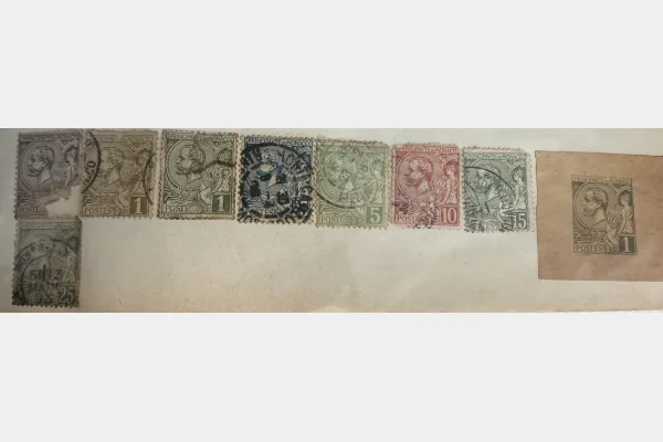 Monaco – lot de timbres anciens Prince Albert Ier (Semeuse / type Mouchon)