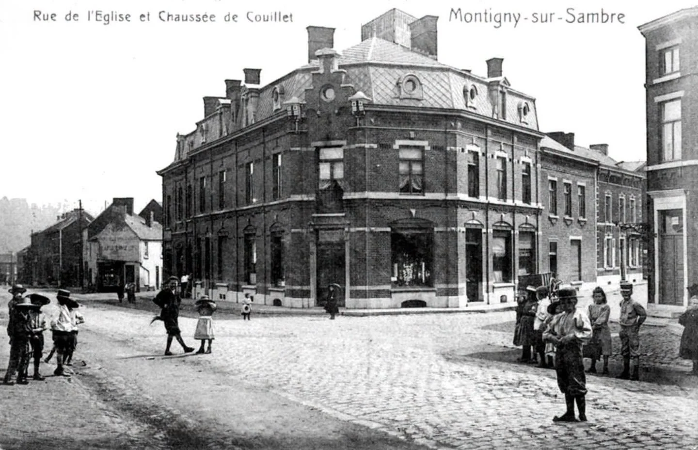 Croisement entre rue de l’Eglise et chaussée de Couillet à l’époque | Chaussée Solvay, Montignies-sur-Sambre