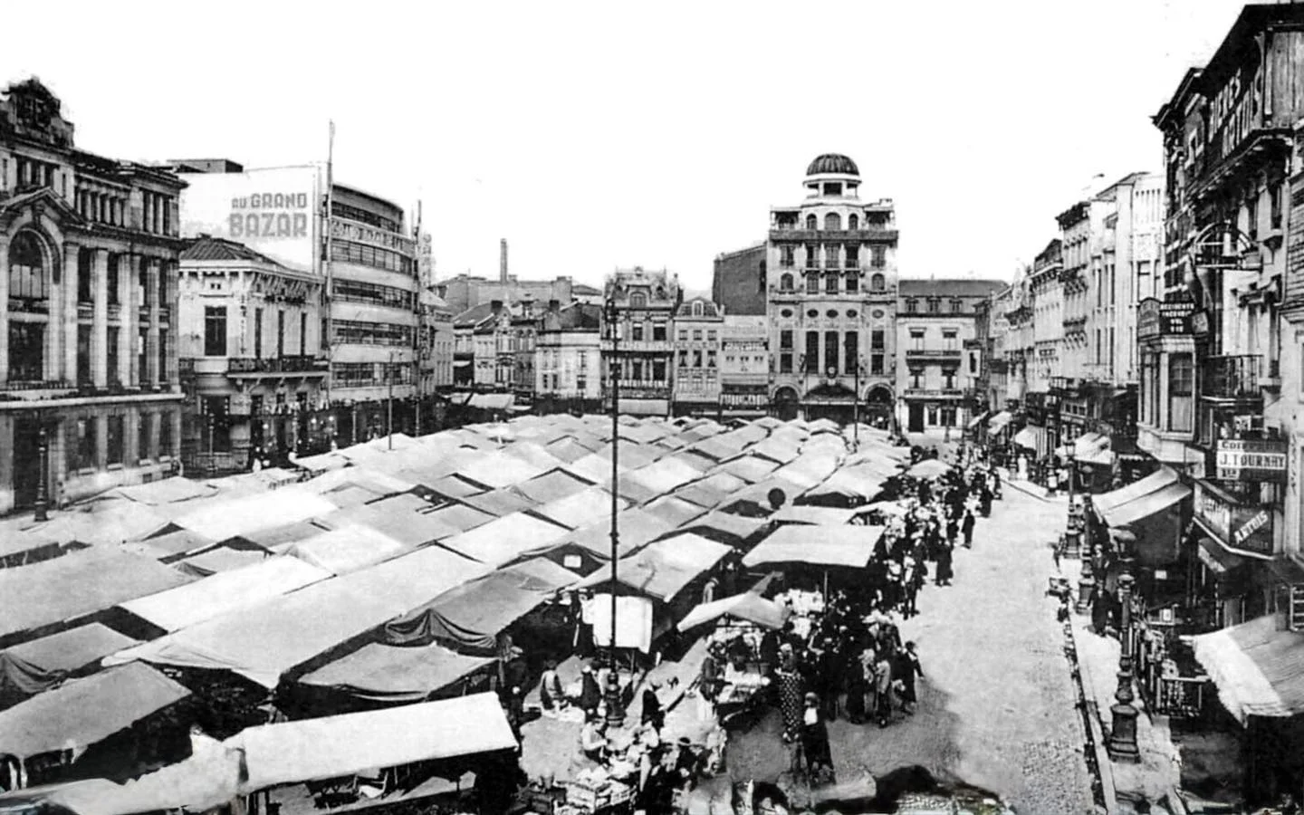 Marché autrefois sur la place Verte | Place Verte, Charleroi